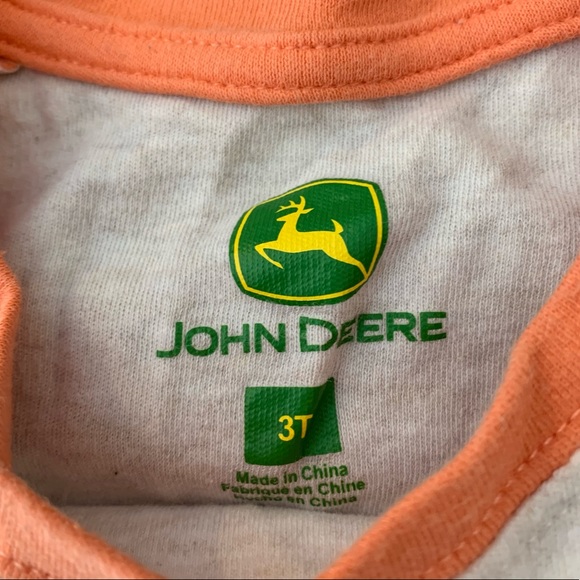 John Deere, Girls Flower Graphic Dress, oatmeal/peach, size 3T - Picture 4 of 7